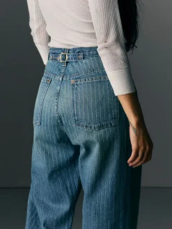 Women Imogene + Willie Denim|The Jeans*buckleback jean in washed indigo stripe