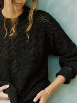 Women Imogene + Willie Knits & Sweaters*cascabel open weave sweater in black