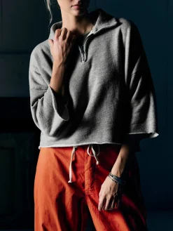 Women Imogene + Willie Knits & Sweaters*cut sleeve cropped quarter zip
