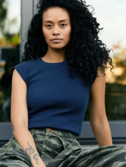 Women Imogene + Willie Knits & Sweaters|Tees & Tanks*cut sleeve thermal in navy