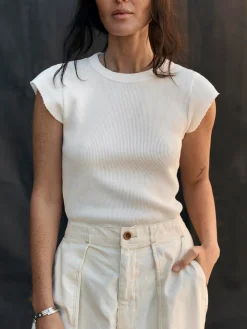 Women Imogene + Willie Knits & Sweaters|Tees & Tanks*cut sleeve thermal in white