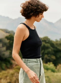 Women Imogene + Willie Tees & Tanks*faded black ribbed racerback tank