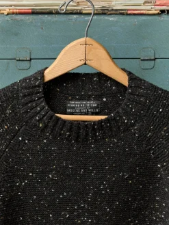 Imogene + Willie Knits & Sweaters*galway wool sweater in black nep