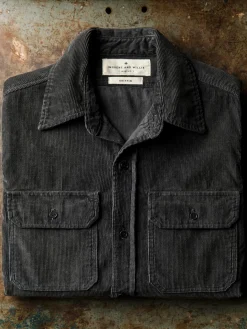 Imogene + Willie Shirts*griffin workshirt in faded black cord