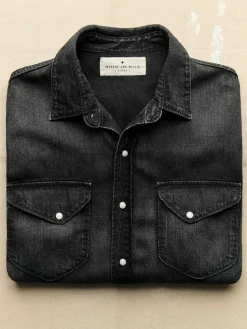Imogene + Willie Shirts*hayes washed black pearl snap
