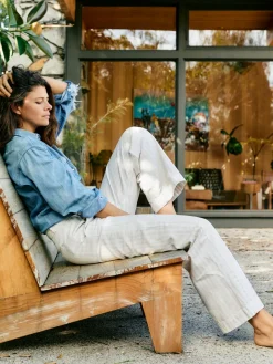 Women Imogene + Willie Pants & Shorts|Denim*logan bleached indigo stripe