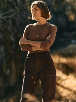 Women Imogene + Willie Knits & Sweaters*long sleeve waffle thermal in brown