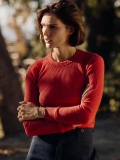 Women Imogene + Willie Knits & Sweaters*long sleeve waffle thermal in faded red