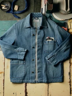 Imogene + Willie Jackets*ranch jacket in washed indigo stripe