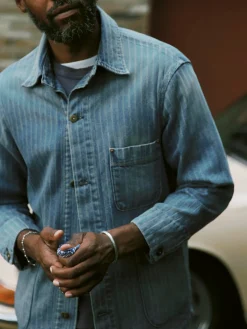 Imogene + Willie Jackets*ranch jacket in washed indigo stripe
