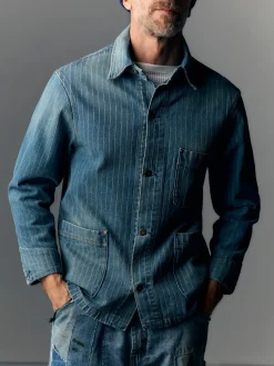 Imogene + Willie Jackets*ranch jacket in washed indigo stripe