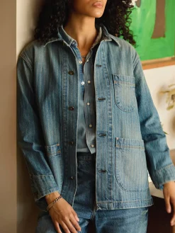 Women Imogene + Willie Jackets*ranch jacket in washed indigo stripe