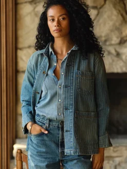 Women Imogene + Willie Jackets*ranch jacket in washed indigo stripe