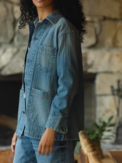 Women Imogene + Willie Jackets*ranch jacket in washed indigo stripe
