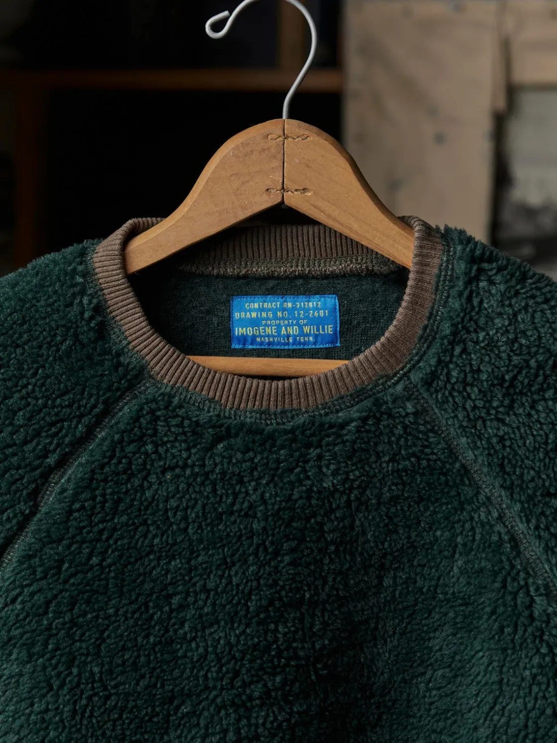 Imogene + Willie Knits & Sweaters*ribbed sherpa crew in fern