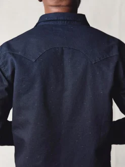 Imogene + Willie Shirts*sawtooth pearl snap in reverse black indigo nep
