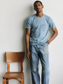Imogene + Willie T-Shirts*sky blue knit pocket tee