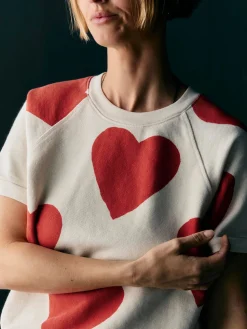 Women Imogene + Willie Knits & Sweaters*s/s "hearts all over" raglan sweatshirt