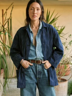 Women Imogene + Willie Jackets*striped indigo studio jacket
