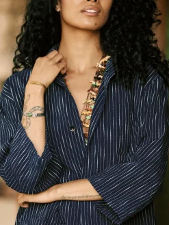 Women Imogene + Willie Jackets*striped indigo studio jacket