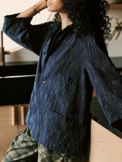 Women Imogene + Willie Jackets*striped indigo studio jacket