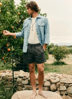 Imogene + Willie Pants & Shorts*the canvas lounge short in faded black