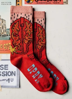 Imogene + Willie Socks*the i+w x opry "boot" sock in red