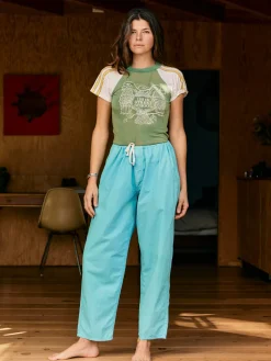 Women Imogene + Willie Pants & Shorts*the lounge pant in aqua poplin