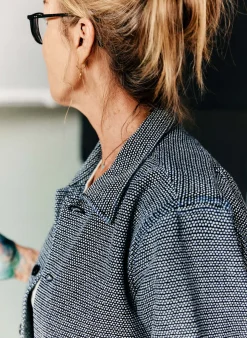 Women Imogene + Willie Jackets*the painters coat in indigo cream sashiko
