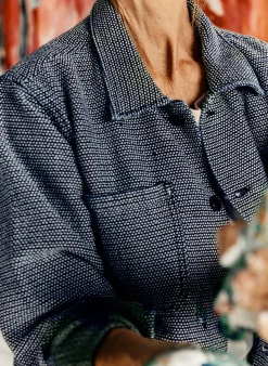 Women Imogene + Willie Jackets*the painters coat in indigo cream sashiko