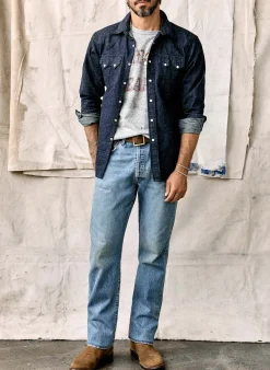 Imogene + Willie Shirts*the sawtooth pearl snap in indigo nep