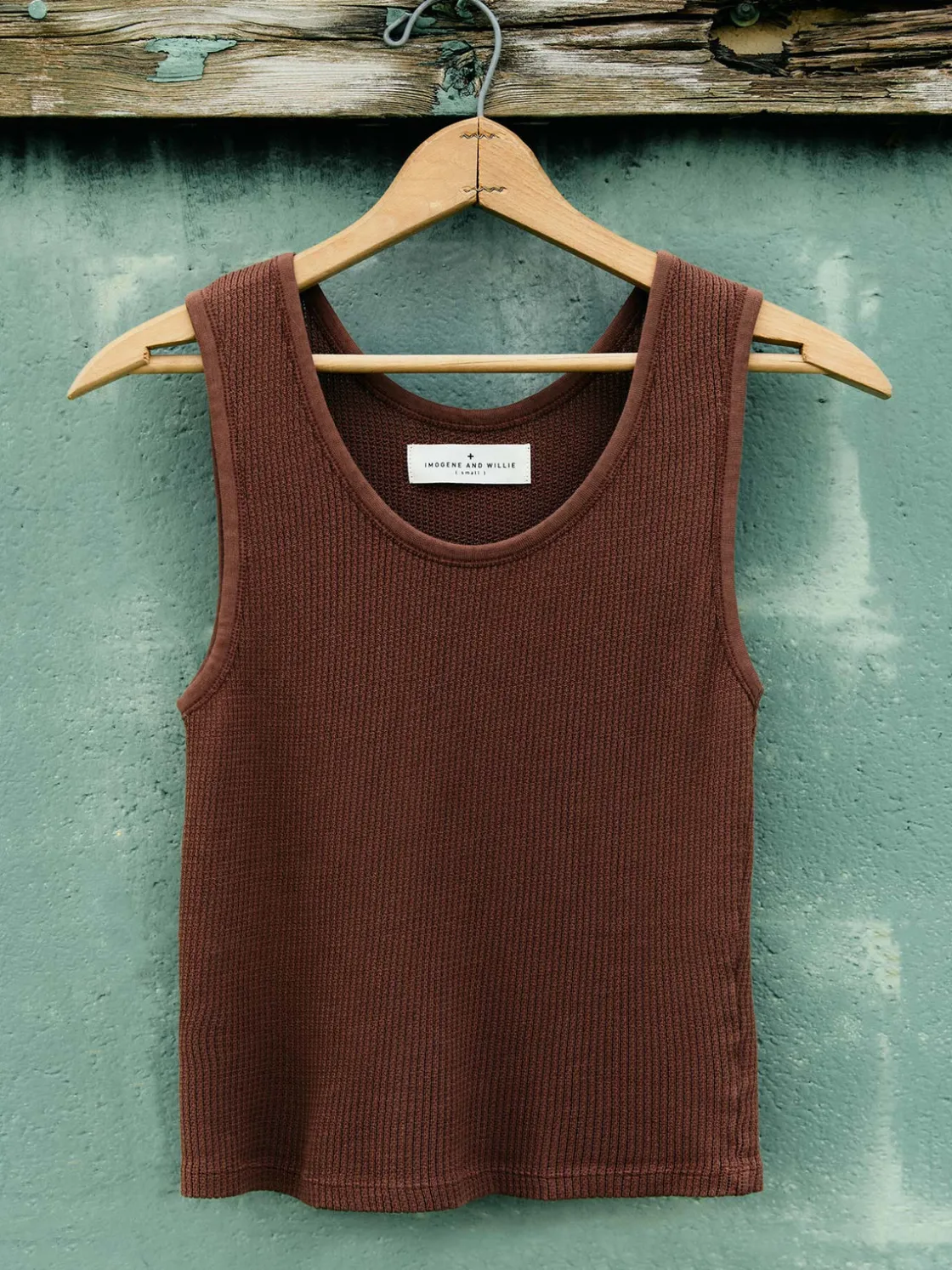 Women Imogene + Willie Tees & Tanks*the vintage tank in open knit chestnut