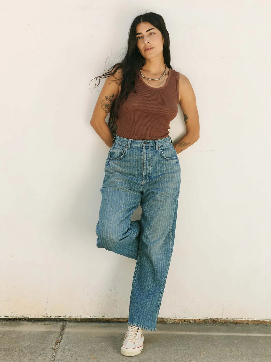 Women Imogene + Willie Tees & Tanks*the vintage tank in open knit chestnut