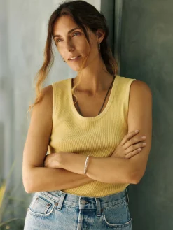 Women Imogene + Willie Tees & Tanks*the vintage tank in open knit yellow